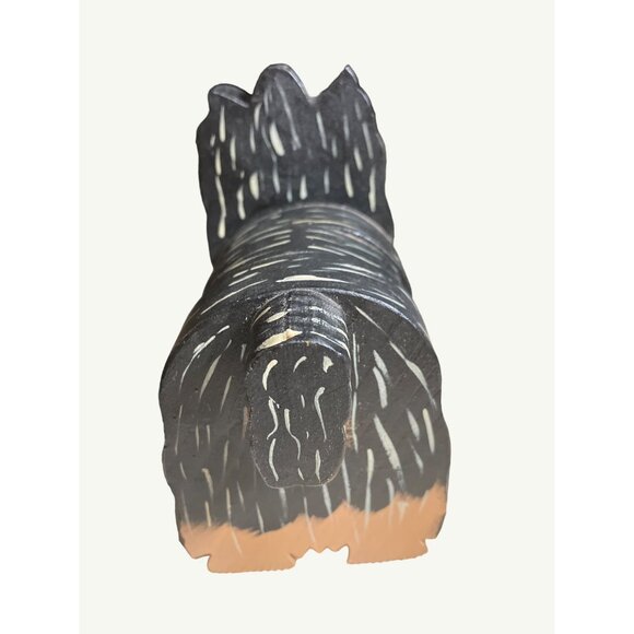 Hand-Painted Wooden Yorkshire TerrierDog Figurine With Pink Bow - Picture 7 of 11